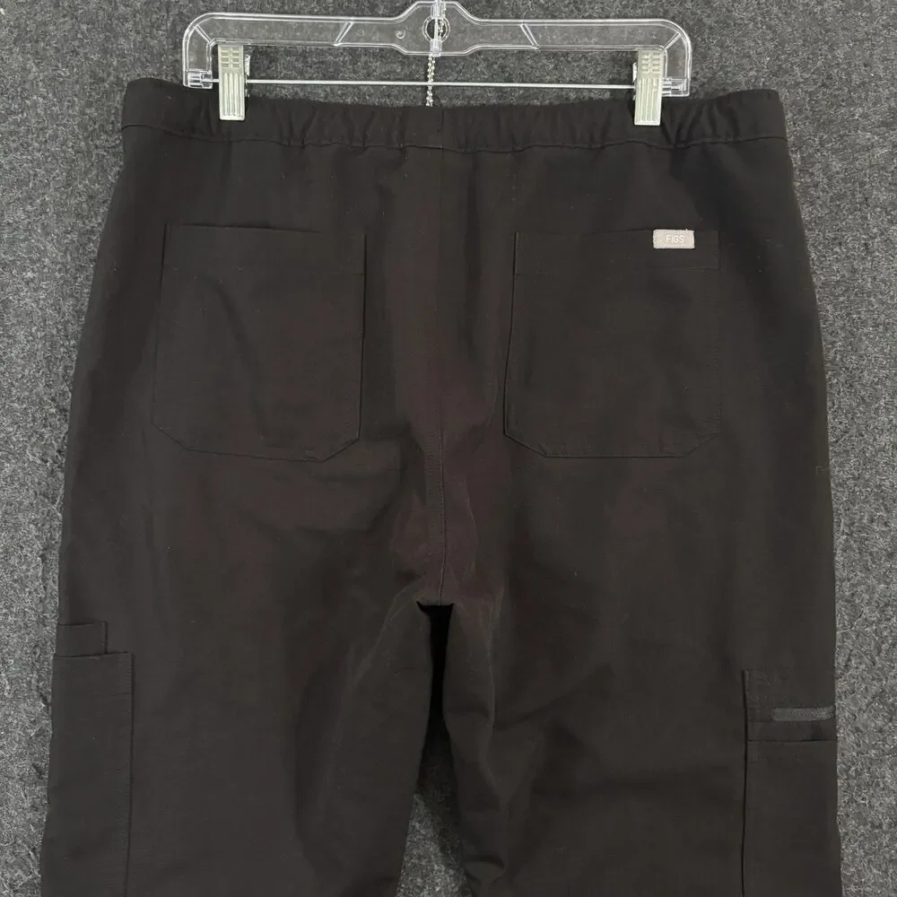 FIGS Technical Collection Cairo Cargo Pants Mens Large Tall Black Scrub Workwear